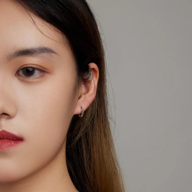 (afbeelding voor) Pandora Style Gedraaid touw Oorbellen - SCE1432 - Bekijken 6