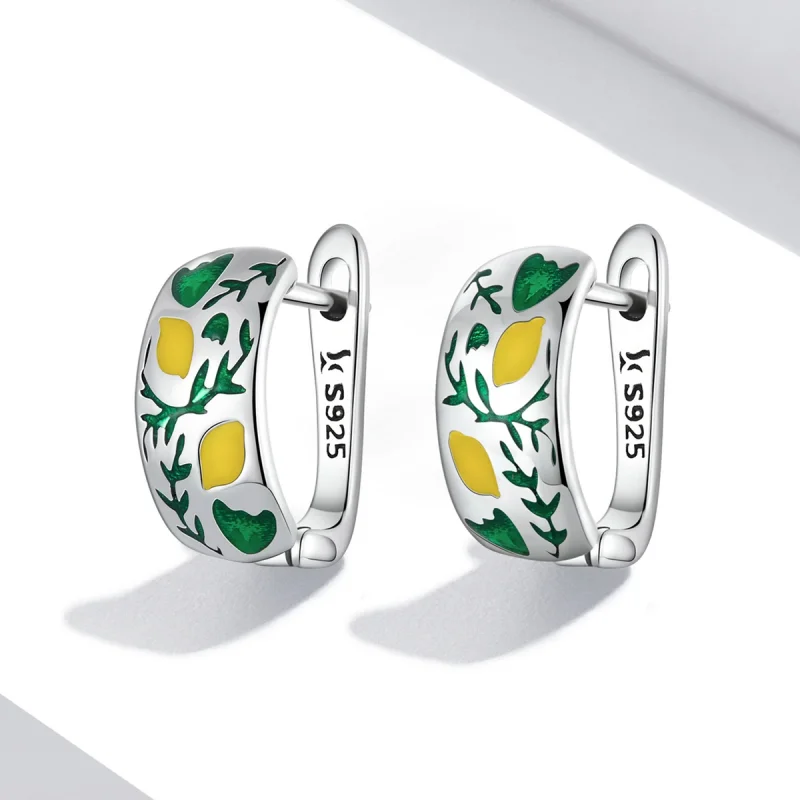 (afbeelding voor) Pandora Style Groene blad citroen Oorbellen - SCE1376 - Bekijken 2