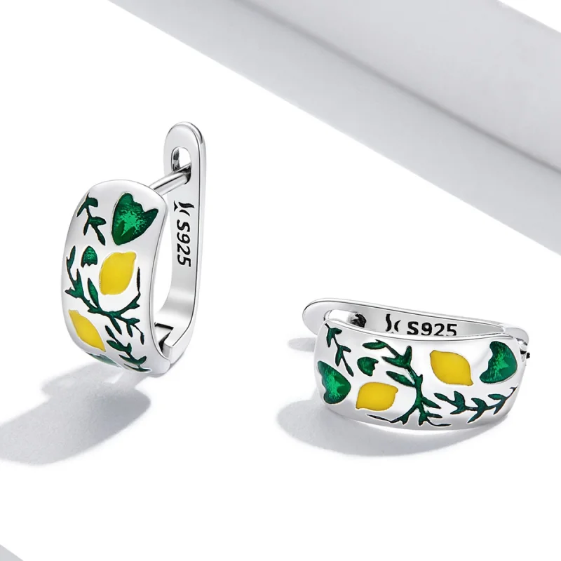 (afbeelding voor) Pandora Style Groene blad citroen Oorbellen - SCE1376 - Bekijken 3