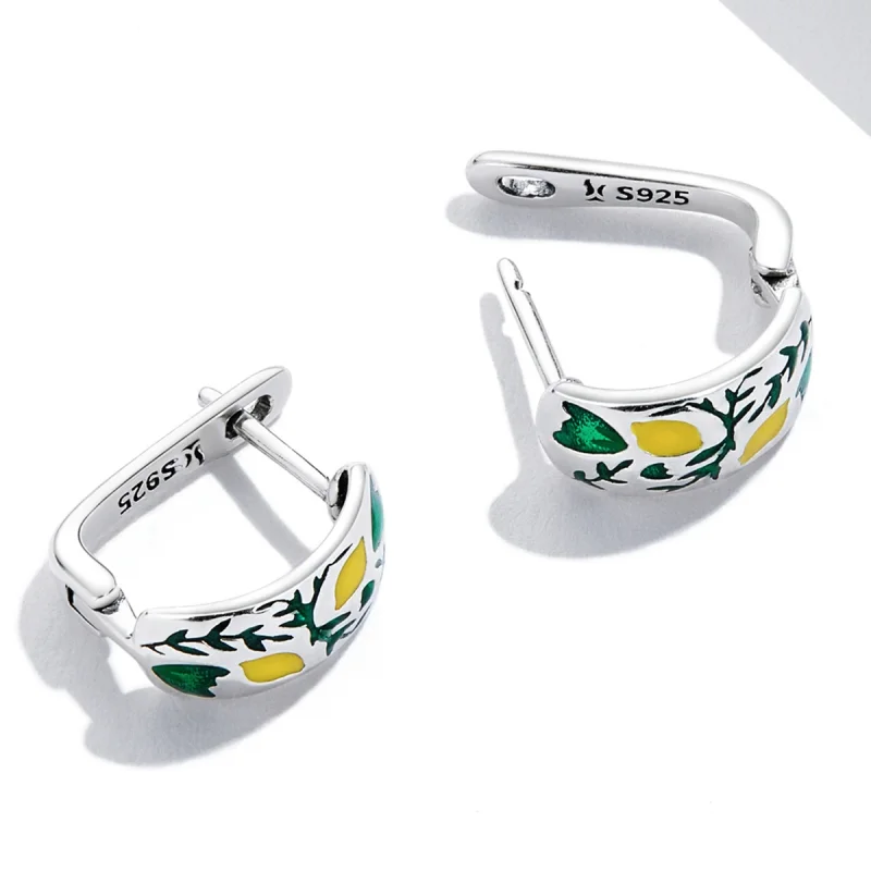 (afbeelding voor) Pandora Style Groene blad citroen Oorbellen - SCE1376 - Bekijken 4