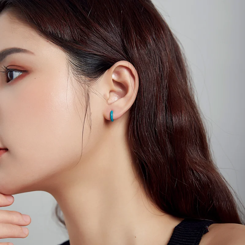 (afbeelding voor) Pandora Style Klein Blauw Oorbellen - BSE488-BU - Bekijken 3