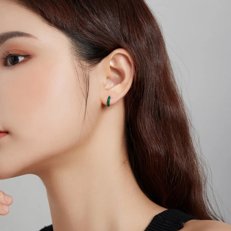 (afbeelding voor) Pandora Style Klein Groen Oorbellen - BSE488-GN - Bekijken 3