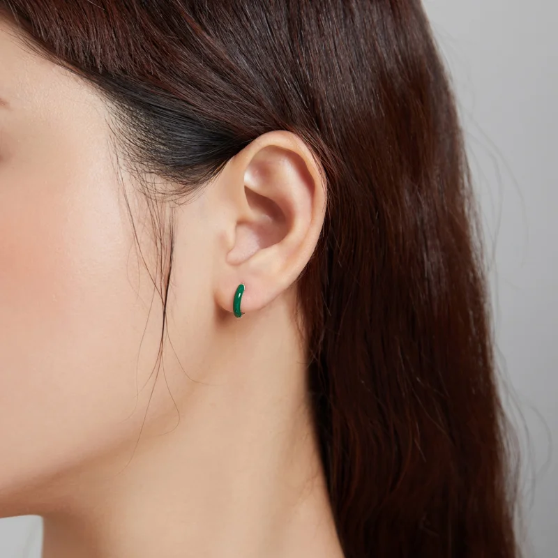 (afbeelding voor) Pandora Style Klein Groen Oorbellen - BSE488-GN - Bekijken 4