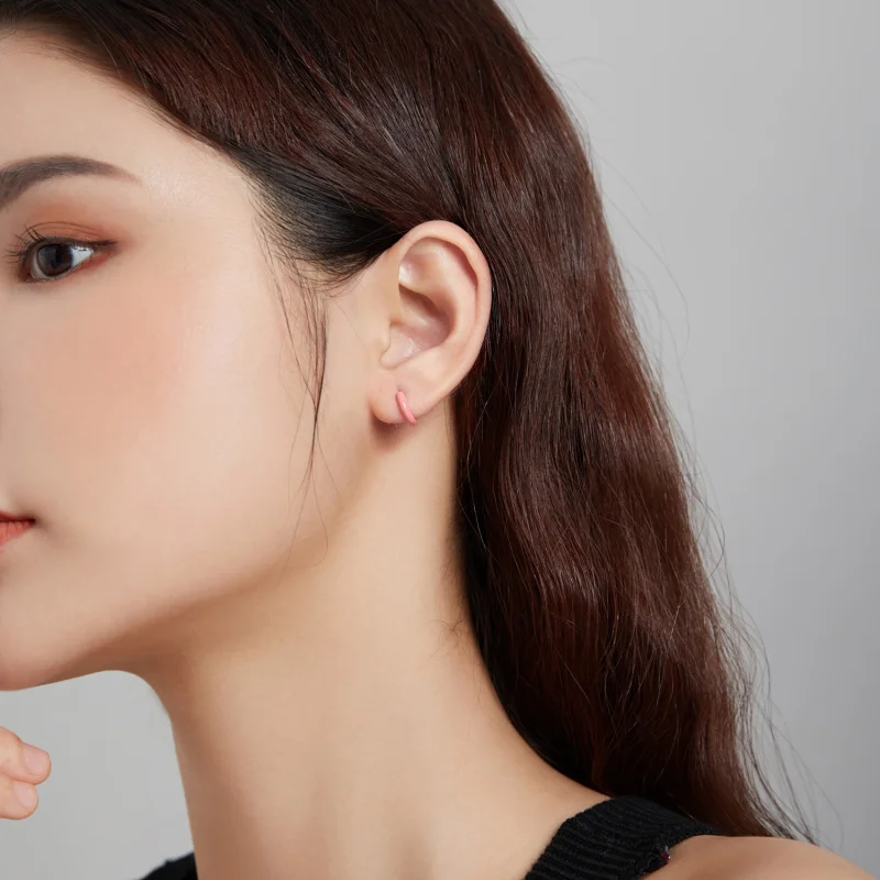 (afbeelding voor) Pandora Style Klein Roze Oorbellen - BSE488-PK - Bekijken 3