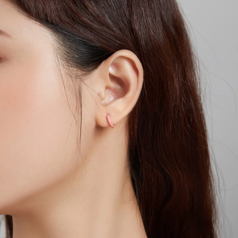 (afbeelding voor) Pandora Style Klein Roze Oorbellen - BSE488-PK - Bekijken 4