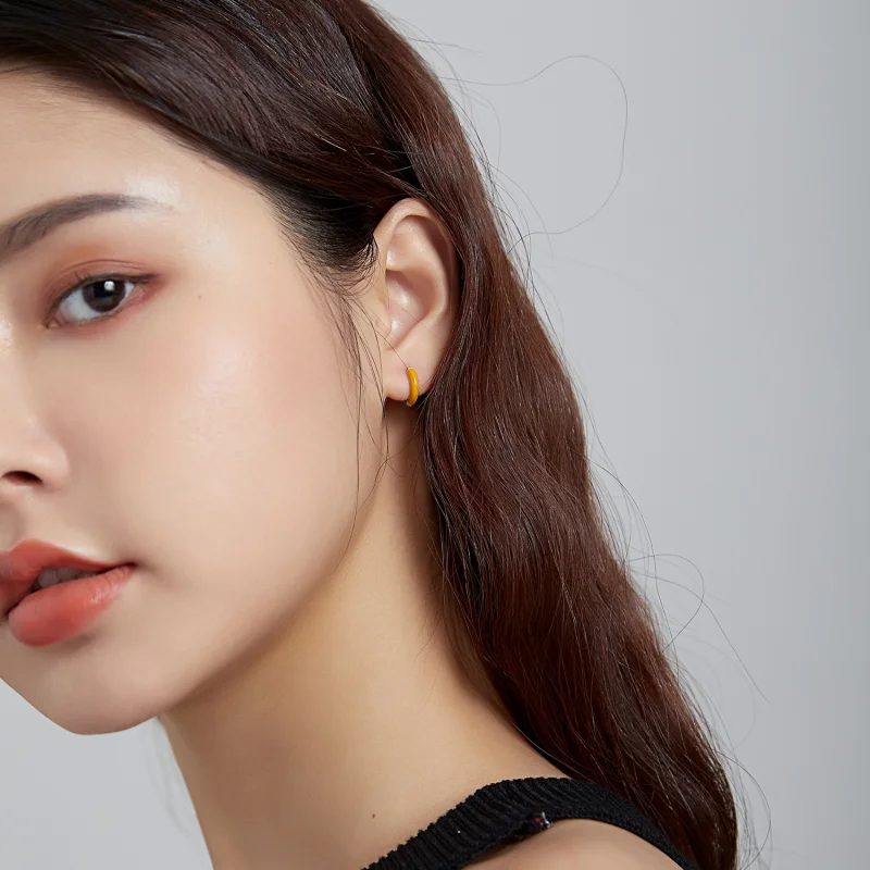 (afbeelding voor) Pandora Style Kleine Sinaasappel Oorbellen - BSE488-OR - Bekijken 3