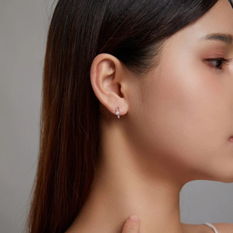 (afbeelding voor) Pandora Style Kraal Zirkoon Oorbellen - SCE1254 - Bekijken 5