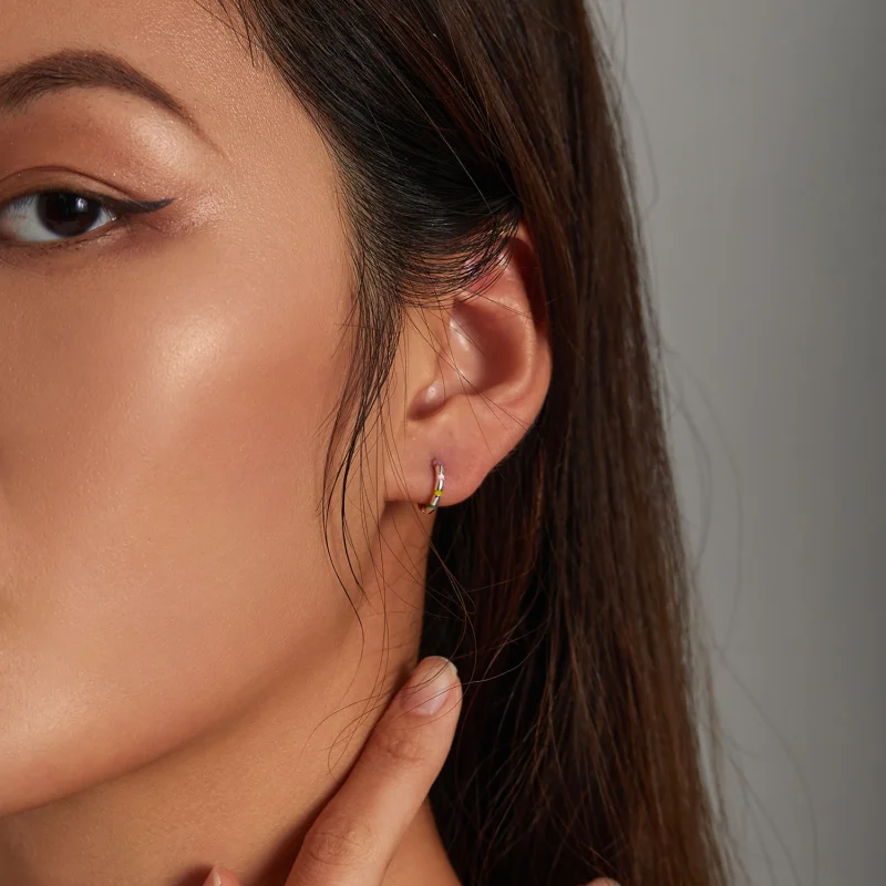 (afbeelding voor) Pandora Style Mini Lint Oorbellen - SCE1284 - Bekijken 3