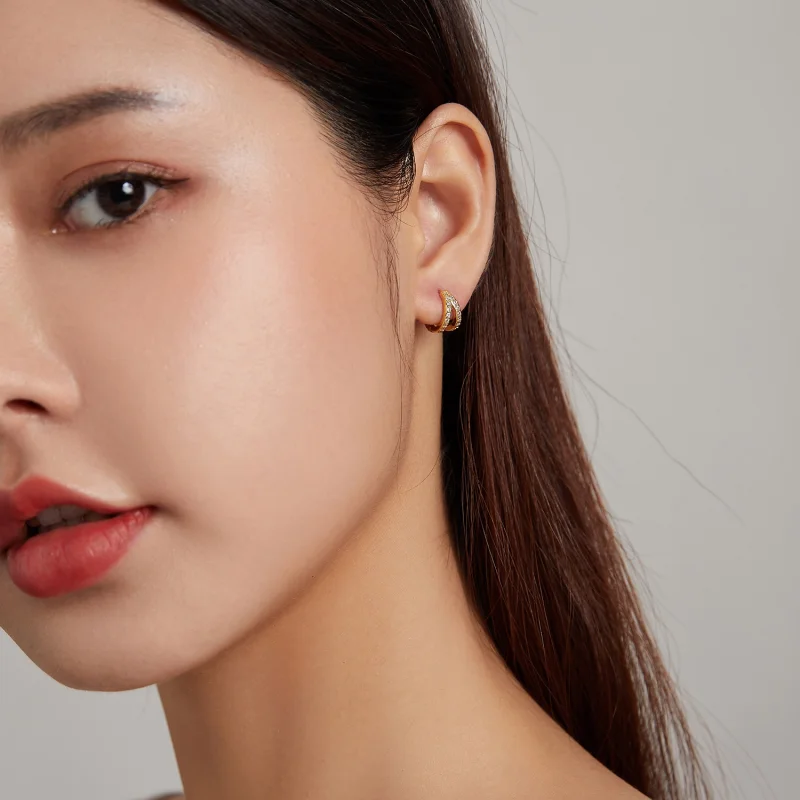 (afbeelding voor) Pandora Style Moderne Vrouw Oorbellen - SCE1187-B - Bekijken 5