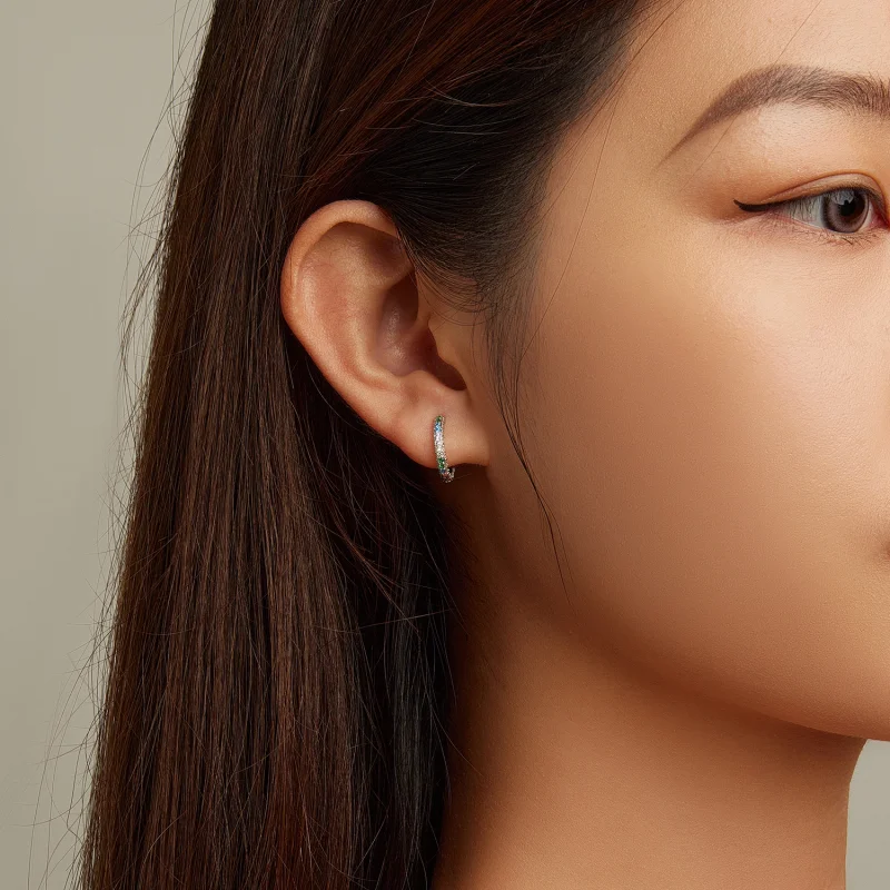 (afbeelding voor) Pandora Style Patroon Kleur Zirkonium Oorbellen - BSE683 - Bekijken 7