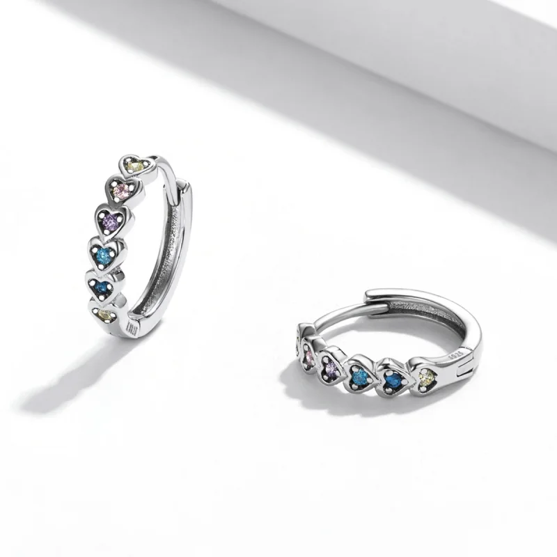 (afbeelding voor) Pandora Style Regenboog Hart Oorbellen - SCE1275 - Bekijken 3