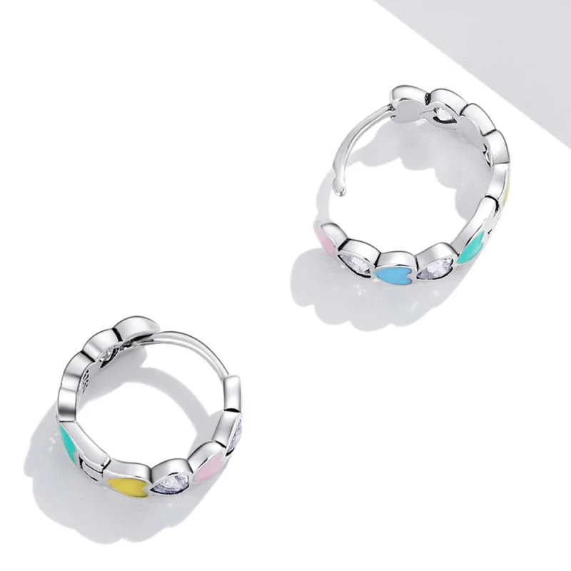 (afbeelding voor) Pandora Style Regenboog Hart Oorbellen - SCE1342 - Bekijken 4