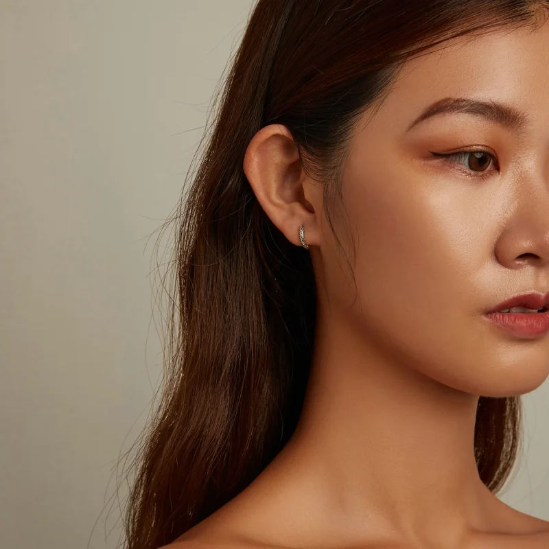 (afbeelding voor) Pandora Style Slangenpatroon Oorbellen - SCE1354 - Bekijken 8