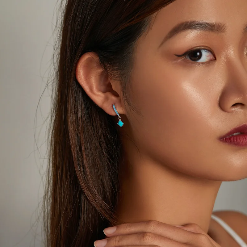 (afbeelding voor) Pandora Style Turkoois Oorbellen - SCE1307 - Bekijken 7