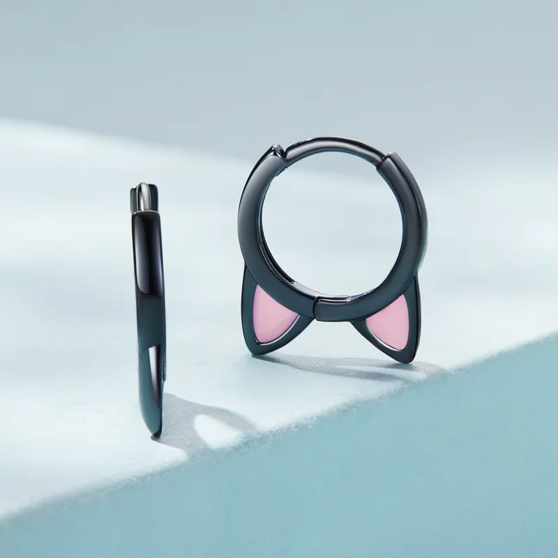 (afbeelding voor) Pandora Style Zwarte kattenoren Oorbellen - SCE1515 - Bekijken 2