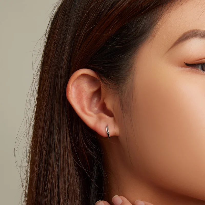 (afbeelding voor) Pandora Style Zwarte Zirkoon Oorbellen - SCE1522 - Bekijken 5