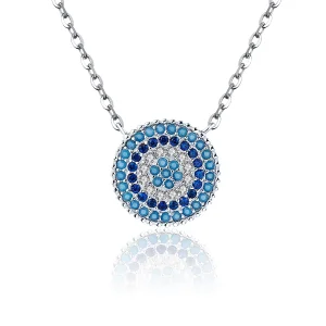 (afbeelding voor) Pandora Style Blauwe cirkel Chain Ketting - SCN099