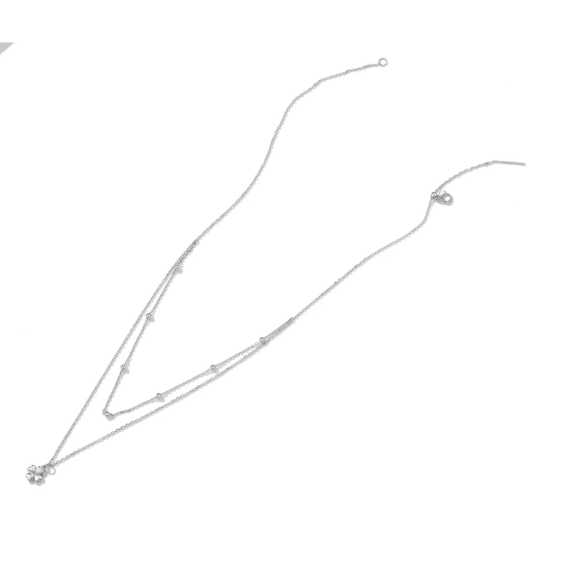 (afbeelding voor) Pandora Style Dubbele Klaver Ketting - SCN481 - Bekijken 5