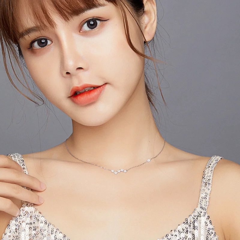 (afbeelding voor) Pandora Style Fonkelende sterren Chain Ketting - SCN419 - Bekijken 8