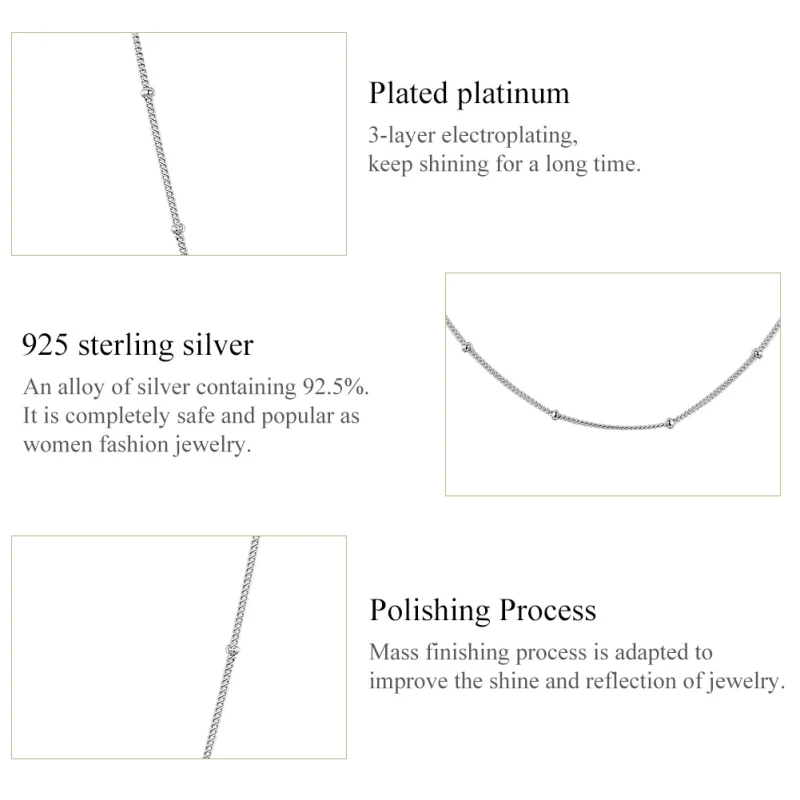 (afbeelding voor) Pandora Style Kleine ballen basisketting Chain Ketting - SCN391 - Bekijken 4