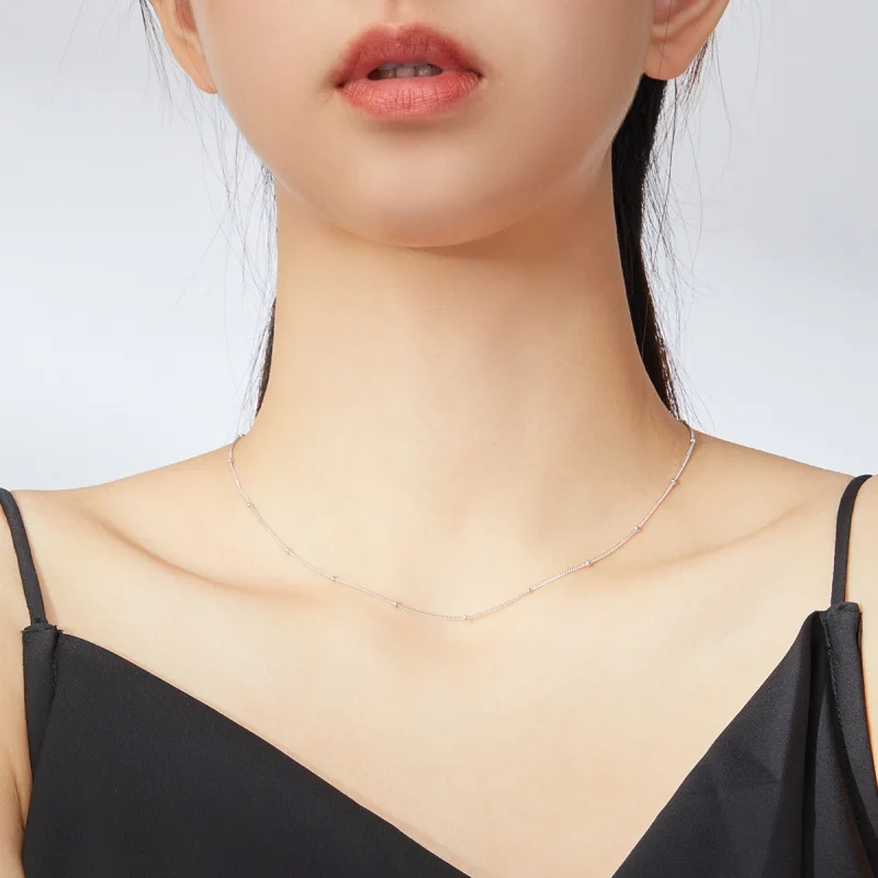 (afbeelding voor) Pandora Style Kleine ballen basisketting Chain Ketting - SCN391 - Bekijken 7