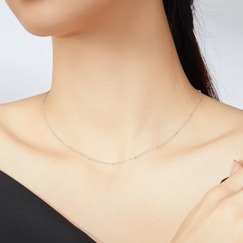 (afbeelding voor) Pandora Style Kleine ballen basisketting Chain Ketting - SCN391 - Bekijken 9