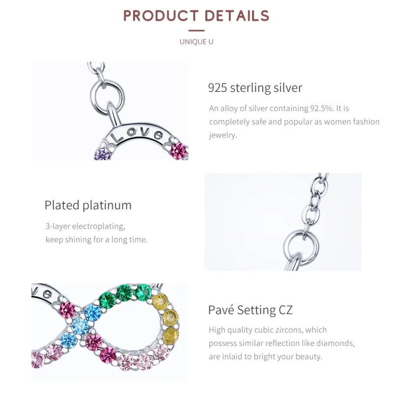 (afbeelding voor) Pandora Style Oneindigheidssymbool Chain Ketting - SCN402 - Bekijken 3