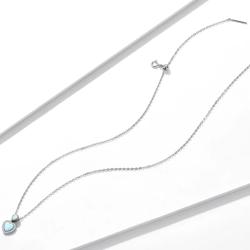 (afbeelding voor) Pandora Style Opaal Liefde Ketting - BSN243 - Bekijken 4