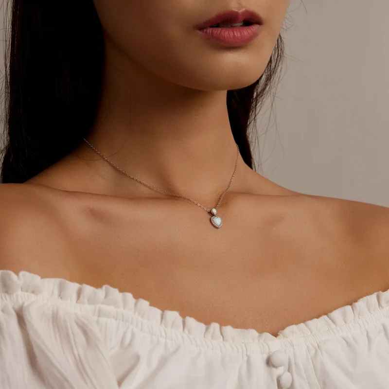 (afbeelding voor) Pandora Style Opaal Liefde Ketting - BSN243 - Bekijken 6