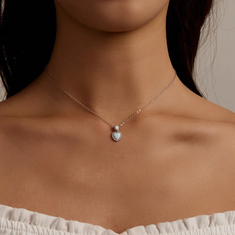 (afbeelding voor) Pandora Style Opaal Liefde Ketting - BSN243 - Bekijken 7