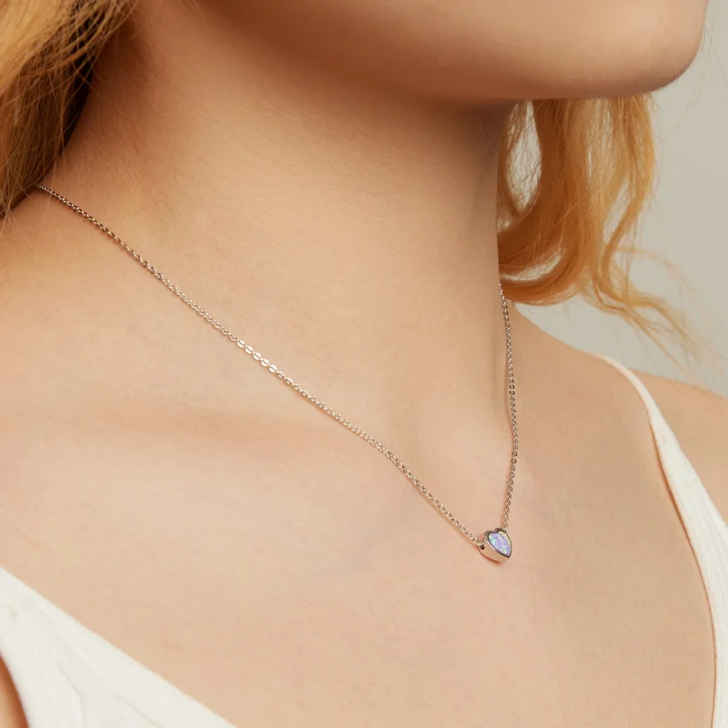 (afbeelding voor) Pandora Style Opaal Liefde Ketting - SCN471 - Bekijken 6