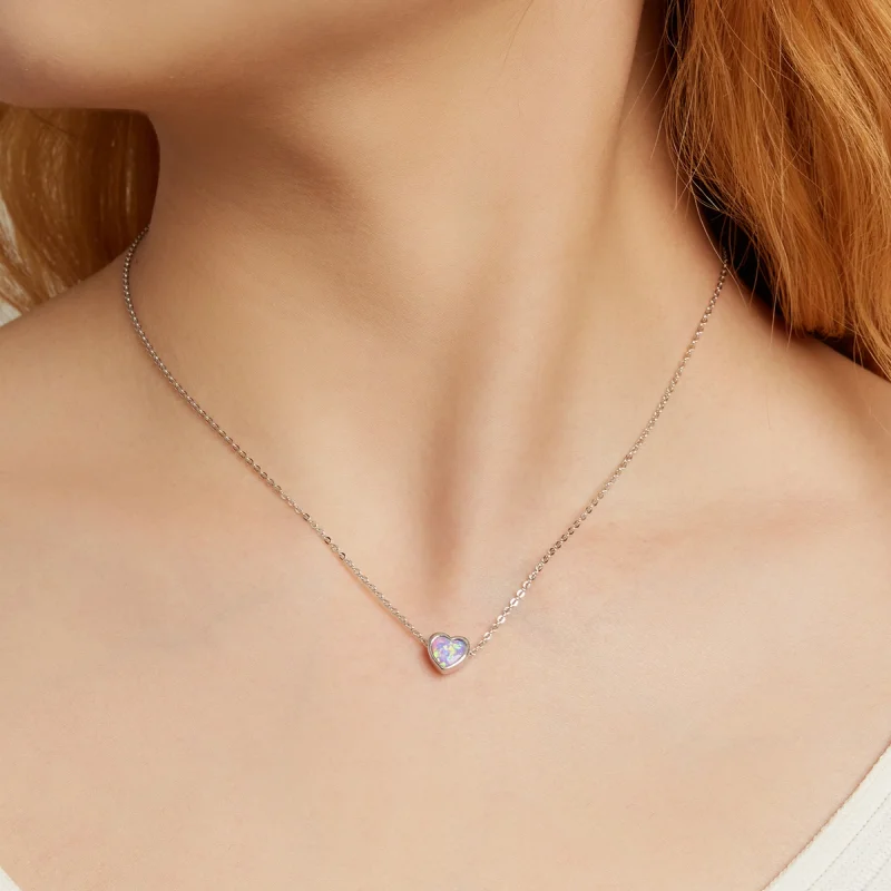 (afbeelding voor) Pandora Style Opaal Liefde Ketting - SCN471 - Bekijken 7