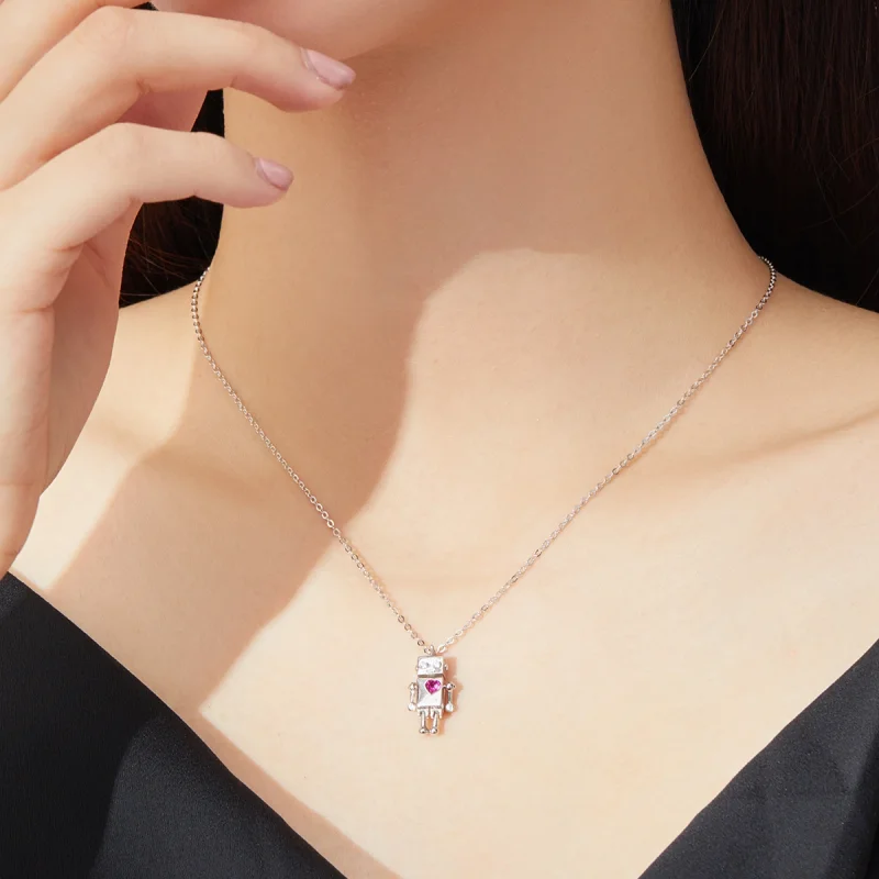 (afbeelding voor) Pandora Style Robot van de liefde Chain Ketting - SCN388 - Bekijken 7