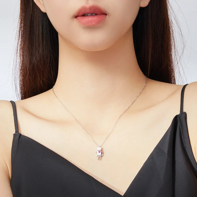 (afbeelding voor) Pandora Style Robot van de liefde Chain Ketting - SCN388 - Bekijken 9