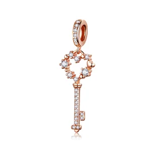 (afbeelding voor) Pandora Style Rose Luchy Shinning Key Hanger - SCC1122