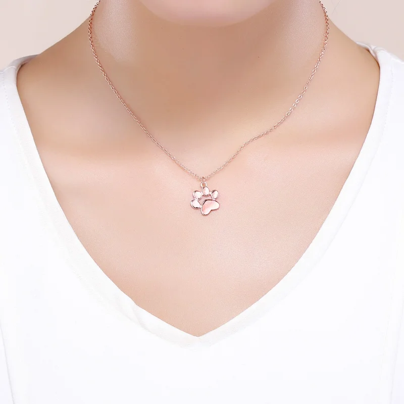 (afbeelding voor) Pandora Style Rose Schattige poot Chain Ketting - SCN275-3 - Bekijken 9