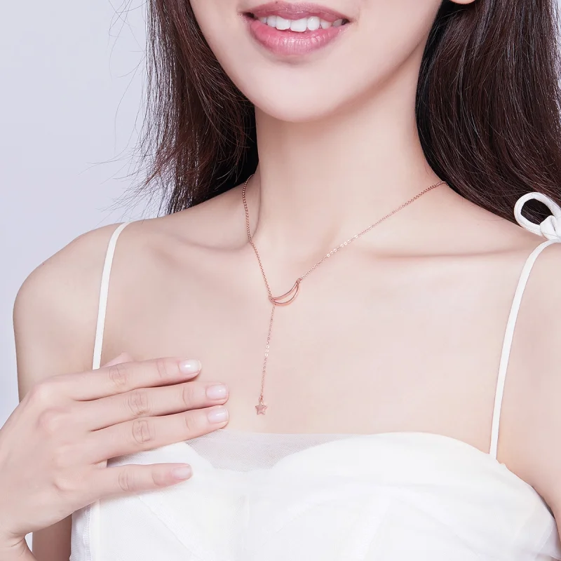 (afbeelding voor) Pandora Style Rose Sterren Maan Chain Ketting - SCN108-C - Bekijken 5