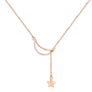(afbeelding voor) Pandora Style Rose Sterren Maan Chain Ketting - SCN108-C