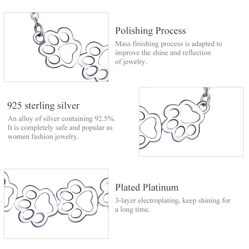 (afbeelding voor) Pandora Style Schattige poot Chain Ketting - SCN346 - Bekijken 5