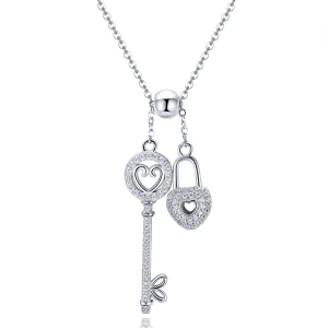 (afbeelding voor) Pandora Style Sleutel van hartslot Chain Ketting - SCN290