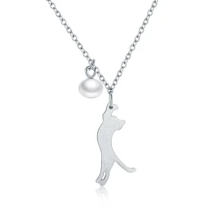 (afbeelding voor) Pandora Style Speels Katje Chain Ketting - SCN175