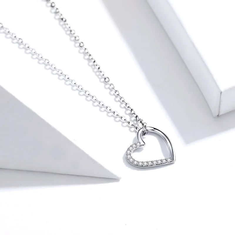 (afbeelding voor) Pandora Style Sprankelend hart Chain Ketting - SCN347 - Bekijken 4