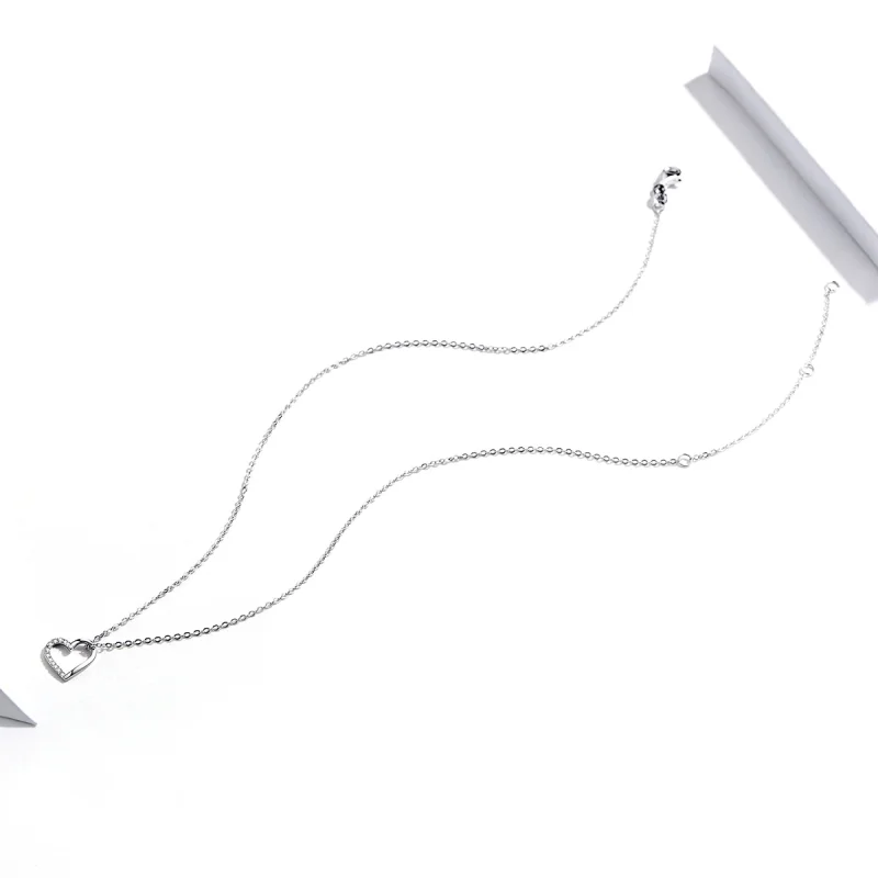 (afbeelding voor) Pandora Style Sprankelend hart Chain Ketting - SCN347 - Bekijken 5