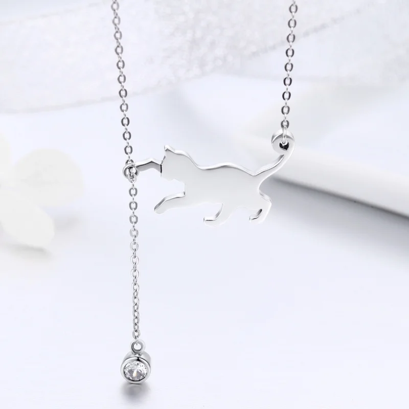 (afbeelding voor) Pandora Style Stoute Kitten Chain Ketting - SCN232 - Bekijken 5