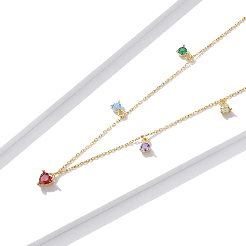 (afbeelding voor) Pandora Style Veelkleurige Zirkoon Ketting - BSN234 - Bekijken 2