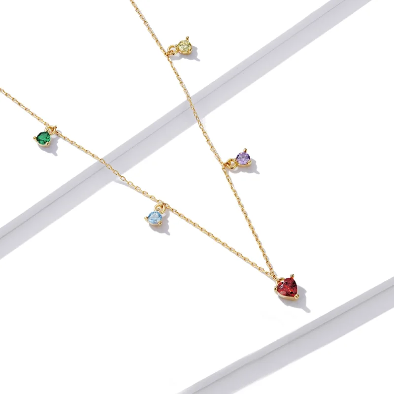 (afbeelding voor) Pandora Style Veelkleurige Zirkoon Ketting - BSN234 - Bekijken 3