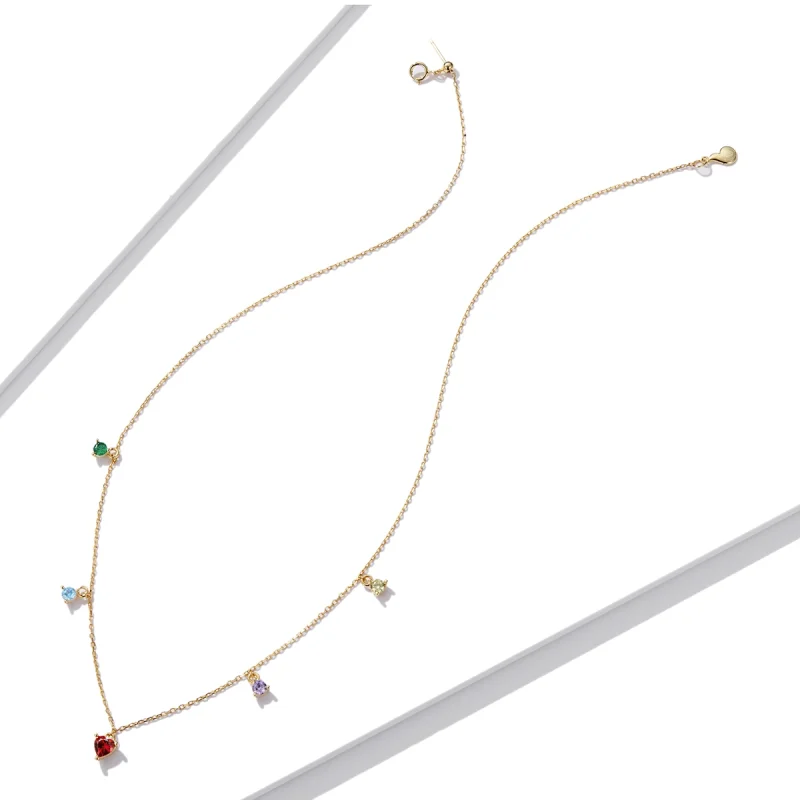 (afbeelding voor) Pandora Style Veelkleurige Zirkoon Ketting - BSN234 - Bekijken 4
