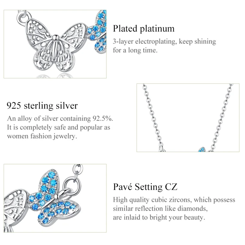 (afbeelding voor) Pandora Style Vlinder Chain Ketting - SCN384 - Bekijken 4