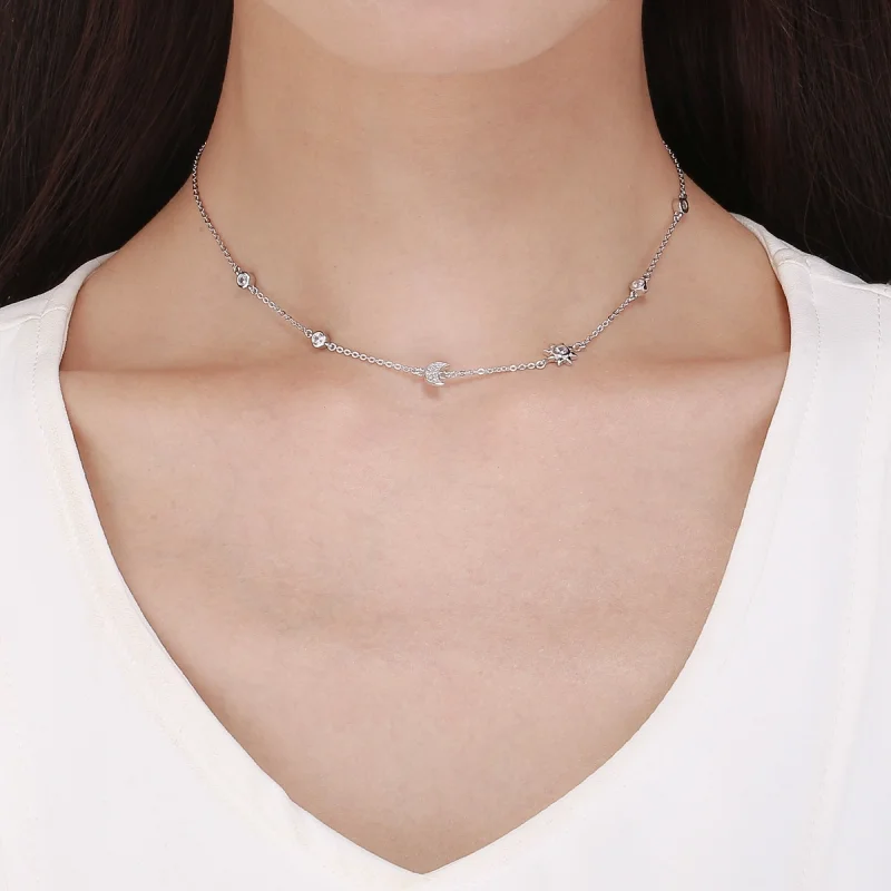 (afbeelding voor) Pandora Style Zon en maan glorie Chain Ketting - SCN272 - Bekijken 7