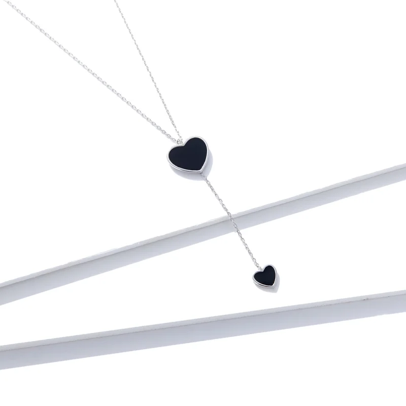 (afbeelding voor) Pandora Style Zwart Hart Ketting - BSN095 - Bekijken 4